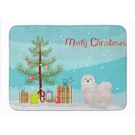 Carolines Treasures White Lhasa Apso Christmas Tree Machine Washable Memory Foam Mat CK3469RUG